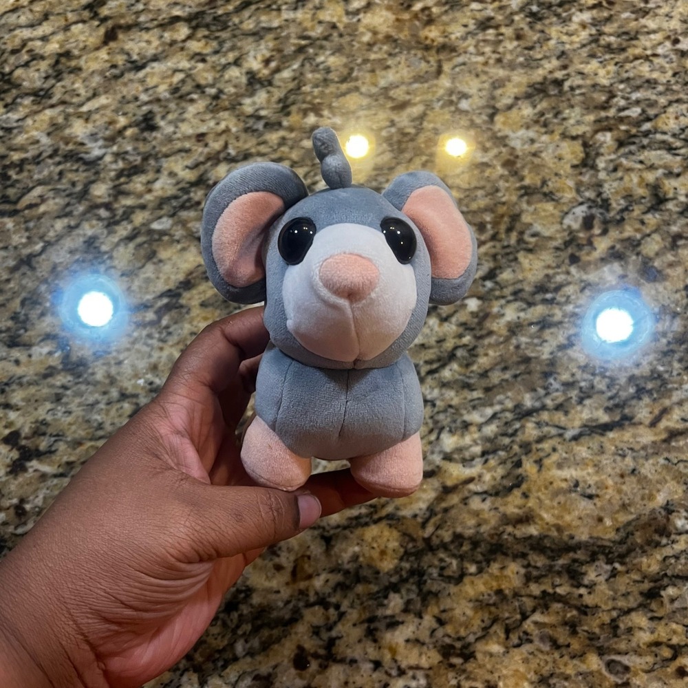 2023 Adopt Me! Mouse Plush Grey Pink Stuffed Animal Collectible Uplift Games 5"